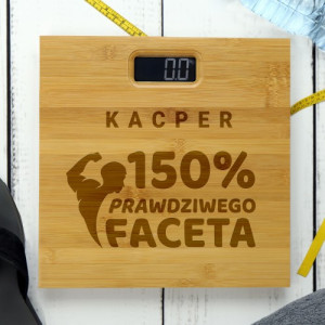 Waga łazienkowa z grawerem dla chłopaka - Prawdziwy facet