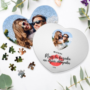 Puzzle ze zdjęcia na dzień chłopaka - Ślę buziaka