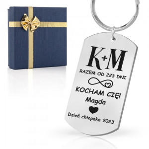 Nieśmiertelnik brelok z grawerem na dzień chłopaka - Na zawsze