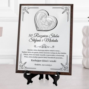 Srebrny obraz Matka Boska na 50 rocznicę ślubu - Radość życia