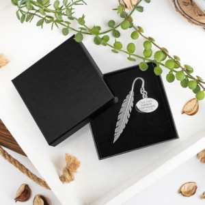 Zakładka do książki z grawerem dla nauczycielki - Piórko