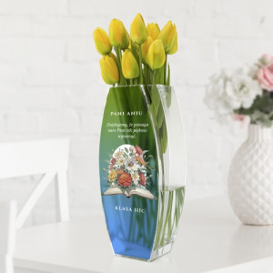 Wazon szklany z nadrukiem dla nauczycielki - Dziękujemy!