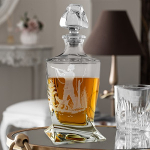 Karafka do whisky Bohemia Quadro z grawerem dla myśliwego - Łowca