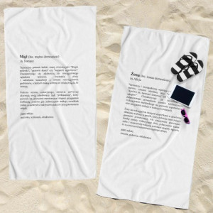 Ręczniki plażowe (70 x 140) z nadrukiem dla pary - Mąż i żona