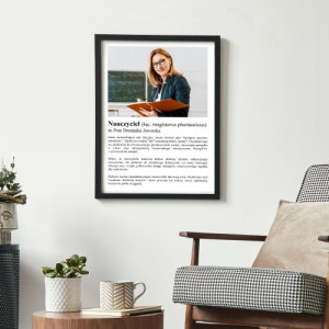 Plakat w ramce (30x40) ze zdjęciem dla nauczyciela - Czarodziej tablicy