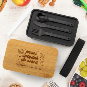 Lunchbox z przegródkami i grawerem dla niego - Przez żołądek do serca