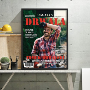 Okładka gazety ze zdjęciem dla drwala - Drwal w akcji