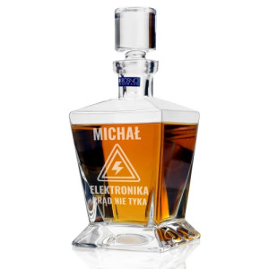 Karafka do whisky z grawerem dla elektronika - Prąd nie tyka