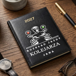 Kalendarz na 2027 z nadrukiem dla kolejarza - Rozkład jazdy