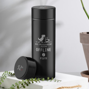 Kubek termiczny z termometrem dla informatyka - Jestem offline