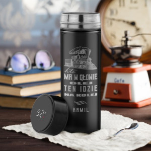 Kubek termiczny z wyświetlaczem LCD dla kolejarza - Na kolej