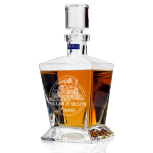 Karafka do whisky z grawerem dla kolejarza - Kolejka za kolejką