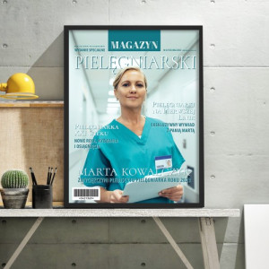 Okładka gazety ze zdjęciem dla pielęgniarki - Medyczny magazyn