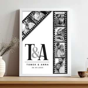 Plakat na ścianę (30x40 cm) ze zdjęciami dla pary - Nasz film