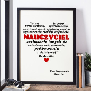 Plakat w ramce (30x40 cm) dla nauczyciela - Błyskotliwy umysł