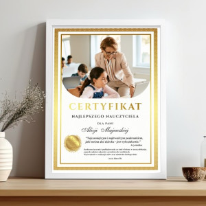 Plakat certyfikat (30x40 cm) ze zdjęciem dla nauczycielki - Droga do celu