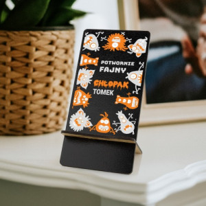 Stojak na telefon z nadrukiem na dzień chłopaka - Potwornie fajny