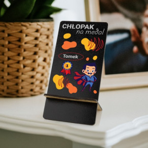 Stojak na telefon z nadrukiem na dzień chłopaka - Na medal