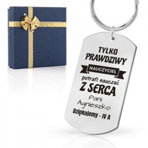 Nieśmiertelnik brelok z grawerem dla nauczyciela - Prawdziwy nauczyciel