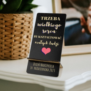 Stojak na telefon z nadrukiem na dzień nauczyciela - Wielkie serce
