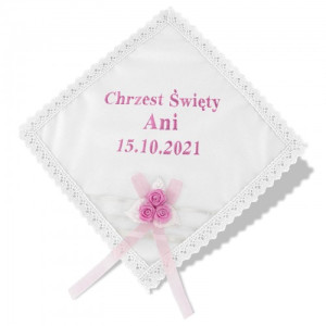 Szatka do chrztu z haftem dla dziewczynki - Anielska aura