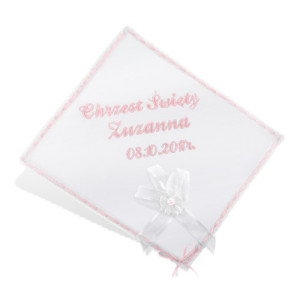 Szatka do chrztu z haftowaniem imienia, daty
