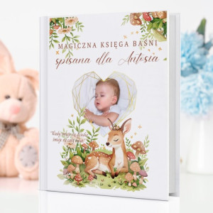 Księga baśni Jaś i Małgosia dla dziecka z nadrukiem zdjęcia - Nasz skarb