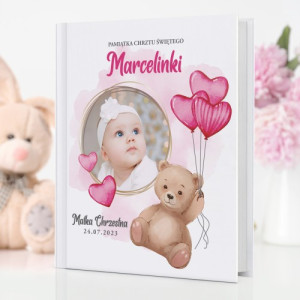 Księga baśni Calineczka z nadrukiem zdjęcia dla dziewczynki - Różowe serce