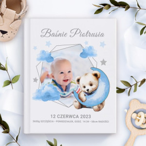 Księga baśni Kot w butach z nadrukiem zdjęcia dla chłopca - Księżycowy miś