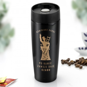 Kubek termiczny z grawerem dla kominiarza - Daję czadu