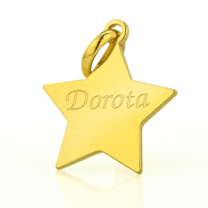 Charms gwiazdka pozłacana (24K) z grawerem - Blask