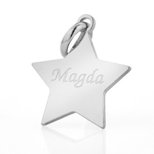 Charms gwiazdka srebrna (pr. 925) z grawerem - Gwiazda