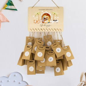 Kalendarz adwentowy dla dziecka z nadrukiem - Szopka Bożonarodzeniowa