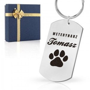 Nieśmiertelnik brelok z grawerem dla weterynarza - Dobroć w dłoniach