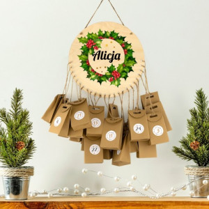 Kalendarz adwentowy dla niej z nadrukiem - Ostrokrzew