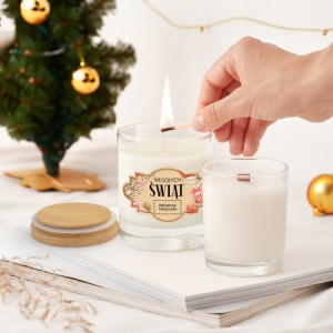 Świeca sojowa zapachowa z nadrukiem logo - Uniesienie