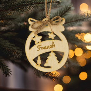 Zawieszka na choinkę z nadrukiem imienia - Idą święta