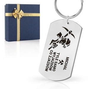 Nieśmiertelnik brelok z grawerem dla górnika - Tyle wyjazdów ile zjazdów