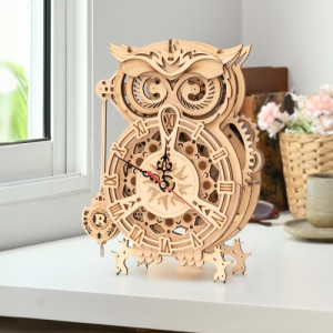 Robotime puzzle 3d zegar sowa drewniany