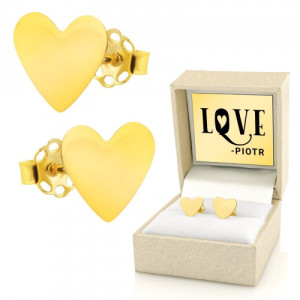 Kolczyki złote (pr. 333) serca dla niej - Wielka miłość