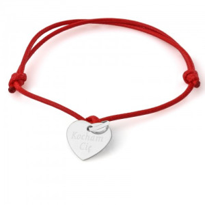 Bransoletka sznurkowa z grawerem Marbell pr.925 - Serce