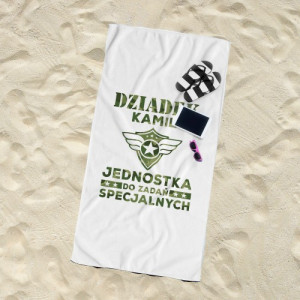 Ręcznik plażowy (70 x 140) z nadrukiem dla dziadka - Jednostka