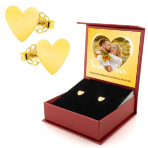 Kolczyki złote (pr. 333) serca dla ukochanej - Pierwsze walentynki