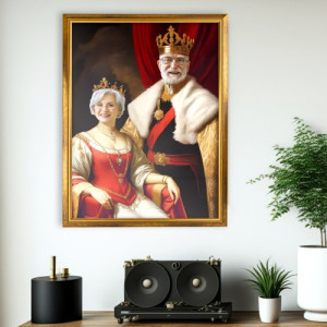 Królewski portret ze zdjęcia (50 x 70 cm) dla babci i dziadka - Korona