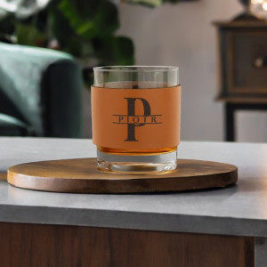 Szklanka do whisky z uchwytem skórzanym z grawerem dla niego - Gospodarz