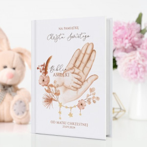 Biblia dla dzieci z nadrukiem na chrzest - Boho