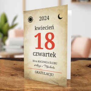 Kartka na 30 rocznicę ślubu - Wzór miłości