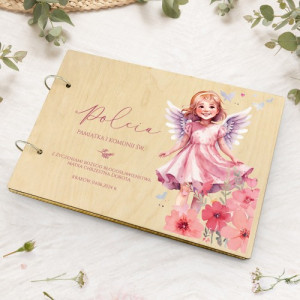 Album na zdjęcia drewniany z nadrukiem na komunię - Błogosławieństwo