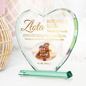 Statuetka szklana z nadrukiem na 50 rocznicę ślubu - Wspólne lata