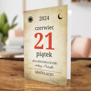Kartka na 40 rocznicę ślubu - Love story